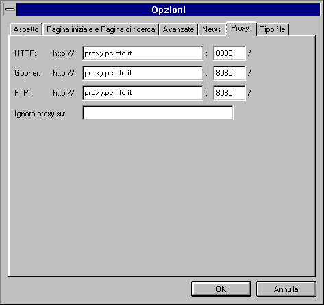 Configurazione dei Proxy con explorer 2.1 win 3x